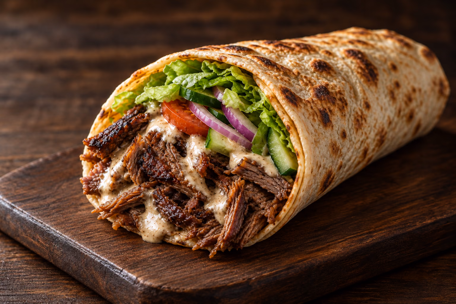 Beef Ribs Shawarma Wrap